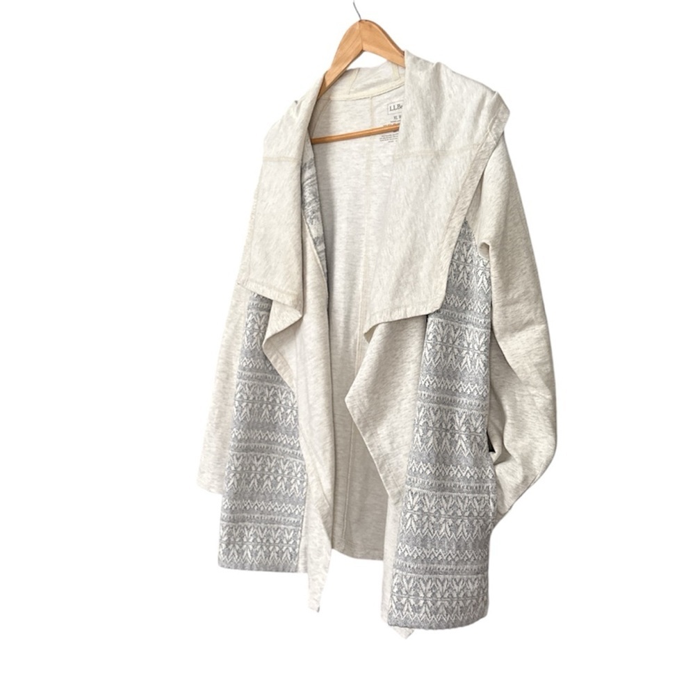 NWT L.L. Bean Fair Isle Open Front Hooded Cardigan - Women’s, XL Reg - Picture 5 of 11